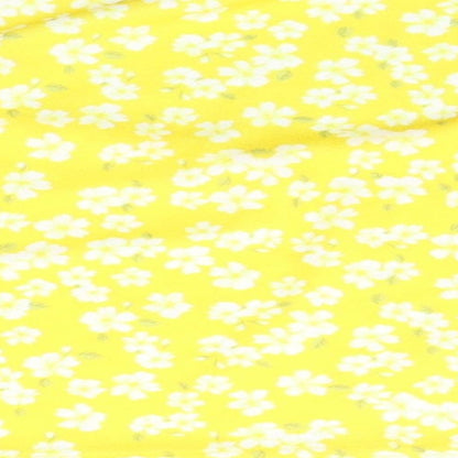 Boohoo Womens Yellow Floral  Basic T-Shirt Size 10