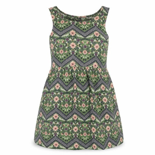 Front view of Beautees women’s green geometric basic tank, size UK 8