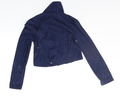 Beautees Womens Blue Floral  Jacket  Size 8