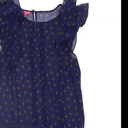 Monsoon Womens Blue Geometric  A-Line  Size 10