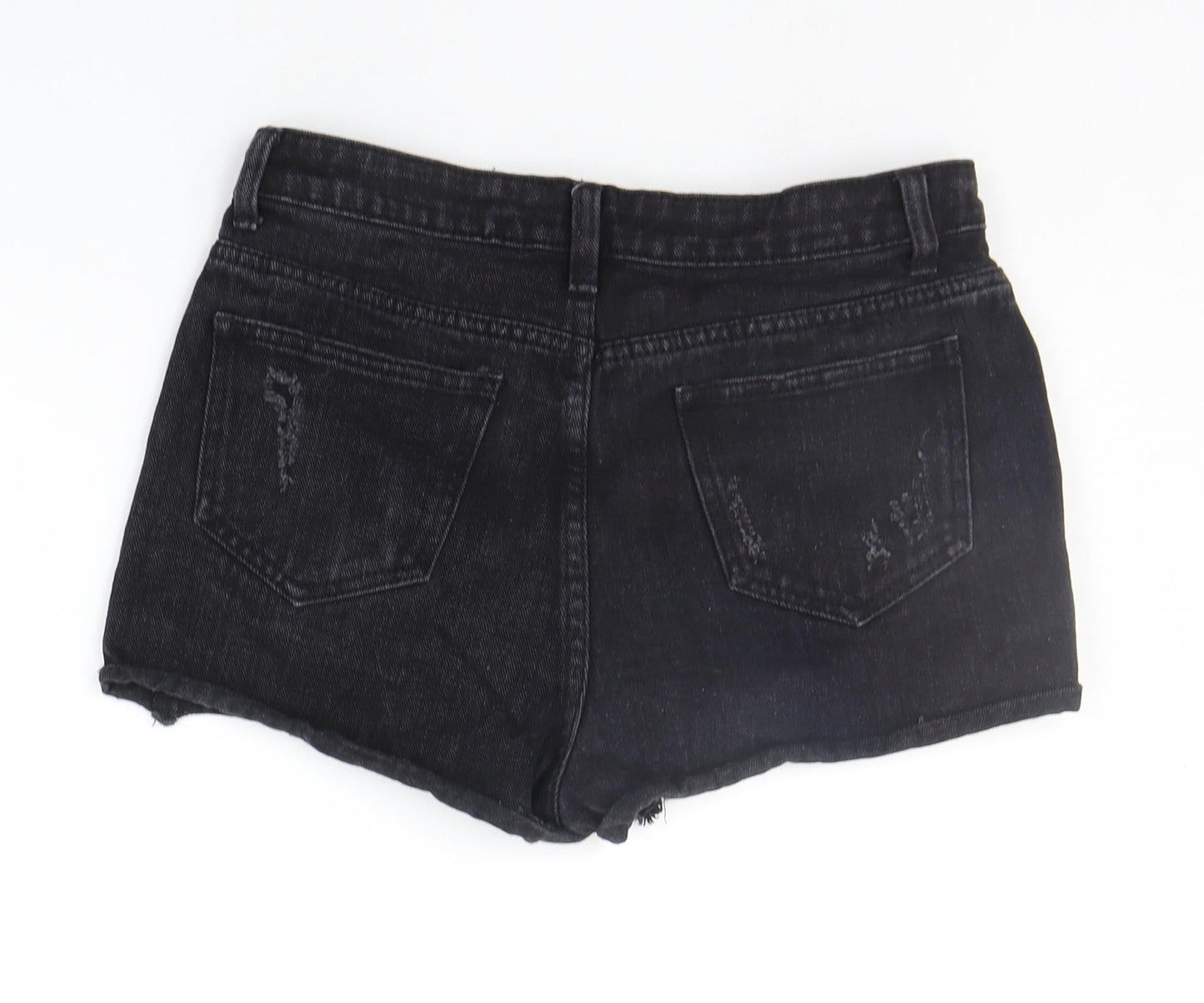 Denim & Co. Womens Black   Chino Shorts Size 10 - DISTRESSED