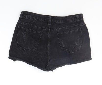 Denim & Co. Womens Black   Chino Shorts Size 10 - DISTRESSED