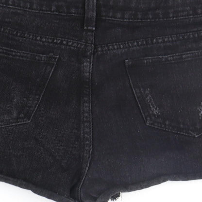 Denim & Co. Womens Black   Chino Shorts Size 10 - DISTRESSED