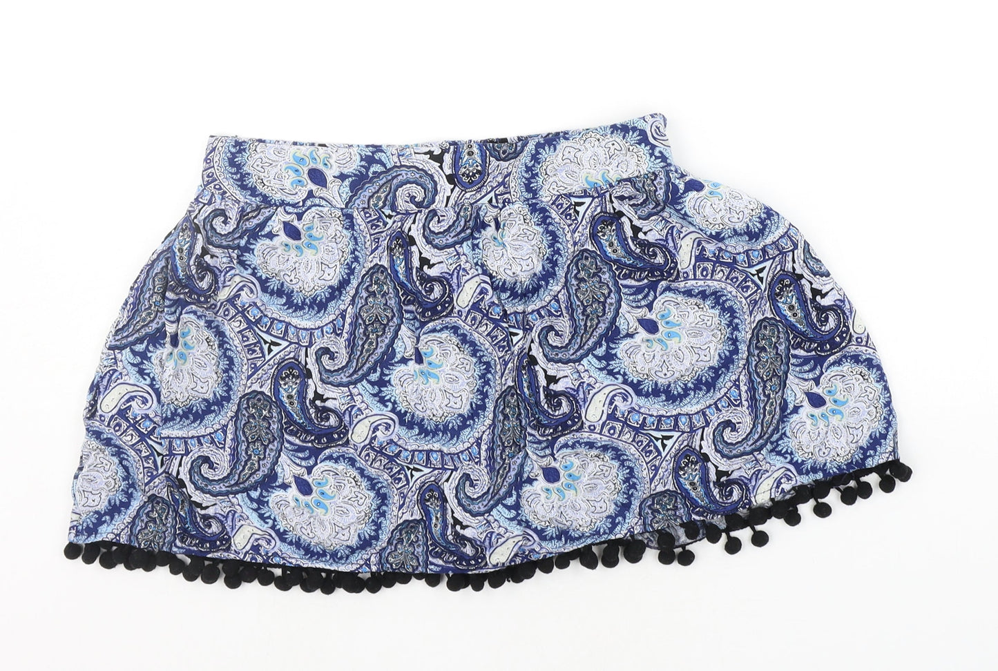 Select Womens Blue Geometric  Cut-Off Shorts Size 10