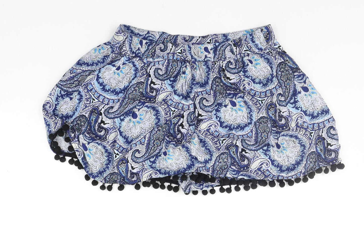 Select Womens Blue Geometric  Cut-Off Shorts Size 10