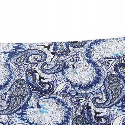 Select Womens Blue Geometric  Cut-Off Shorts Size 10