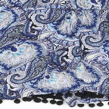 Select Womens Blue Geometric  Cut-Off Shorts Size 10