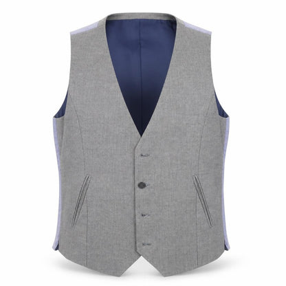Front view of Butler & Webb men’s grey jacket suit waistcoat, size M