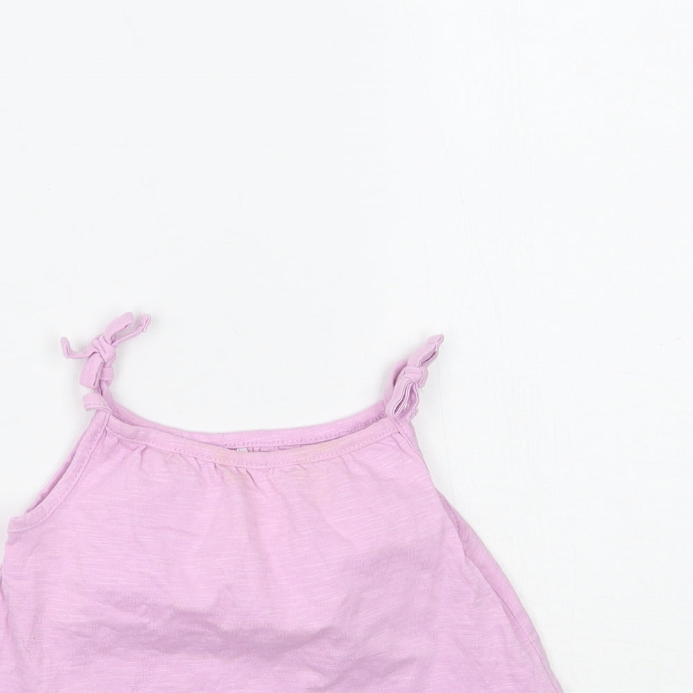 Close-up detail of George girls’ purple basic tank, size 2-3, years