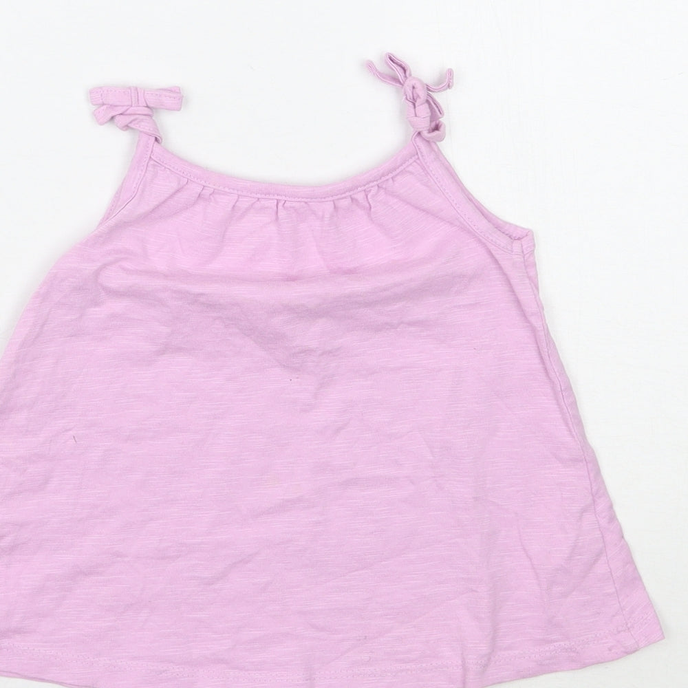 Brand and care label for George girls’ purple basic tank, size 2-3, years