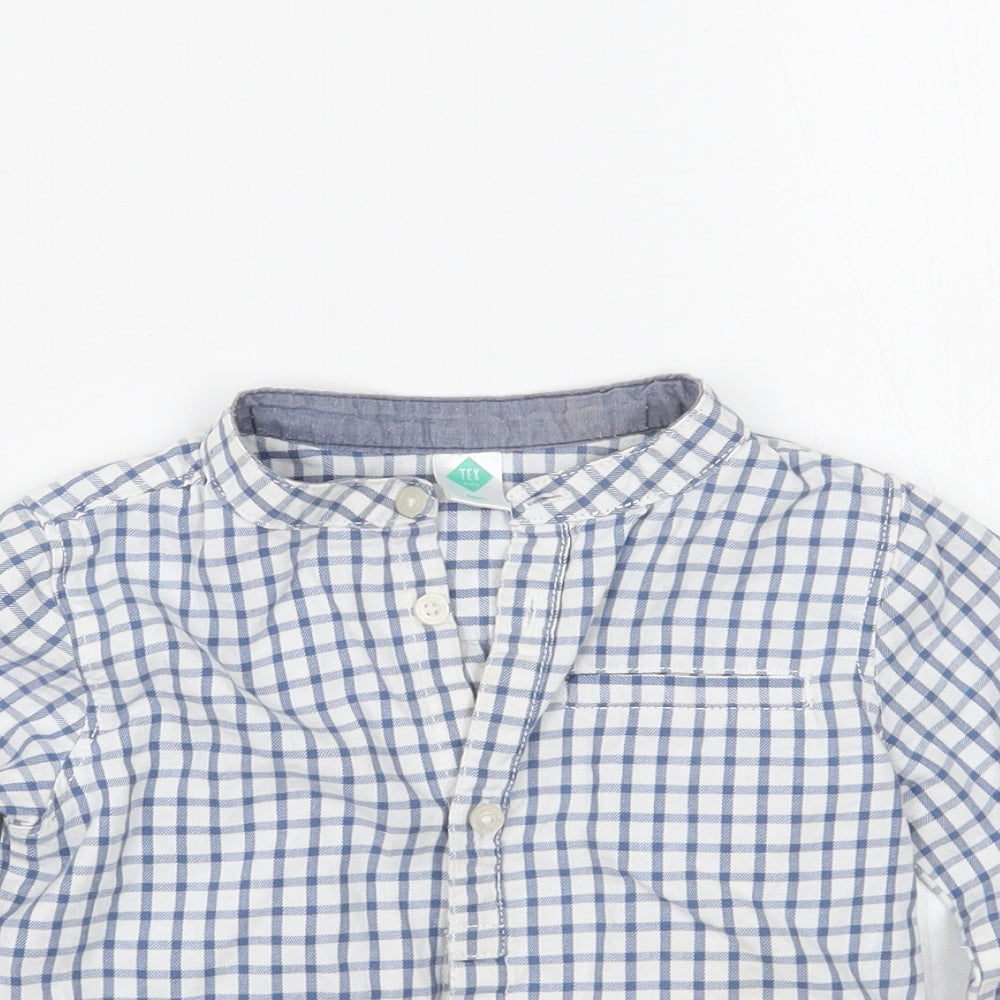 TEX Boys White Check  Basic Button-Up Size 2 Years