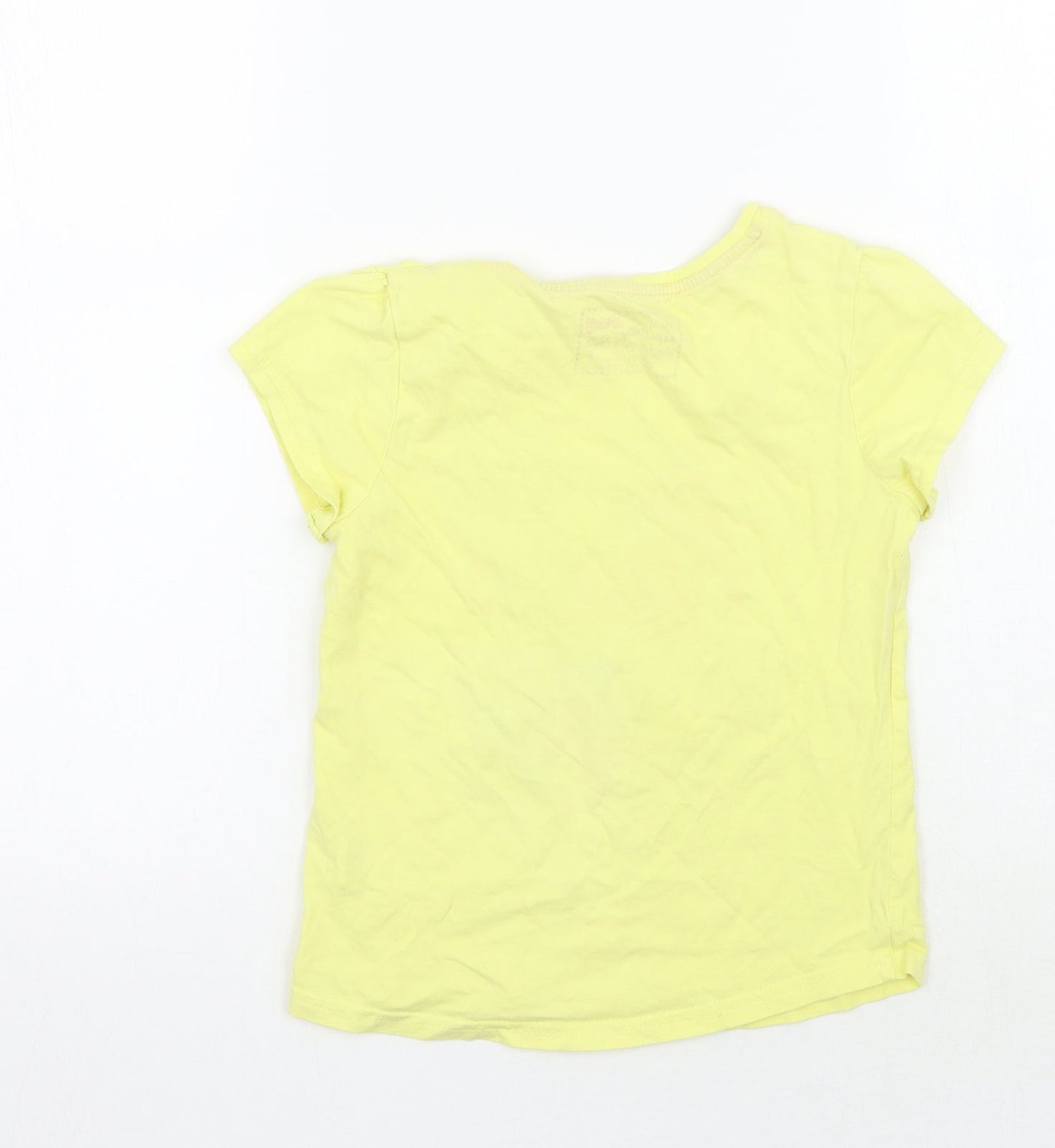 Young Dimension Girls Yellow Animal Print  Basic T-Shirt Size 7-8 Years