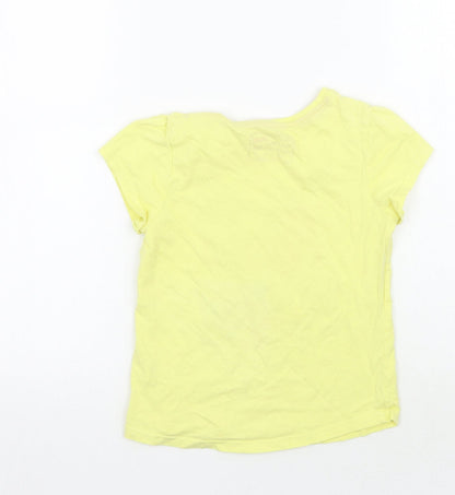 Young Dimension Girls Yellow Animal Print  Basic T-Shirt Size 7-8 Years