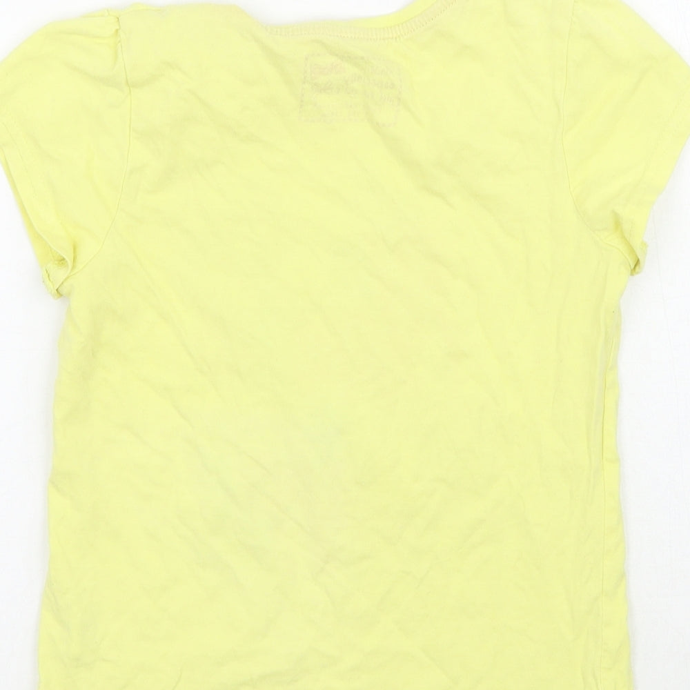 Young Dimension Girls Yellow Animal Print  Basic T-Shirt Size 7-8 Years