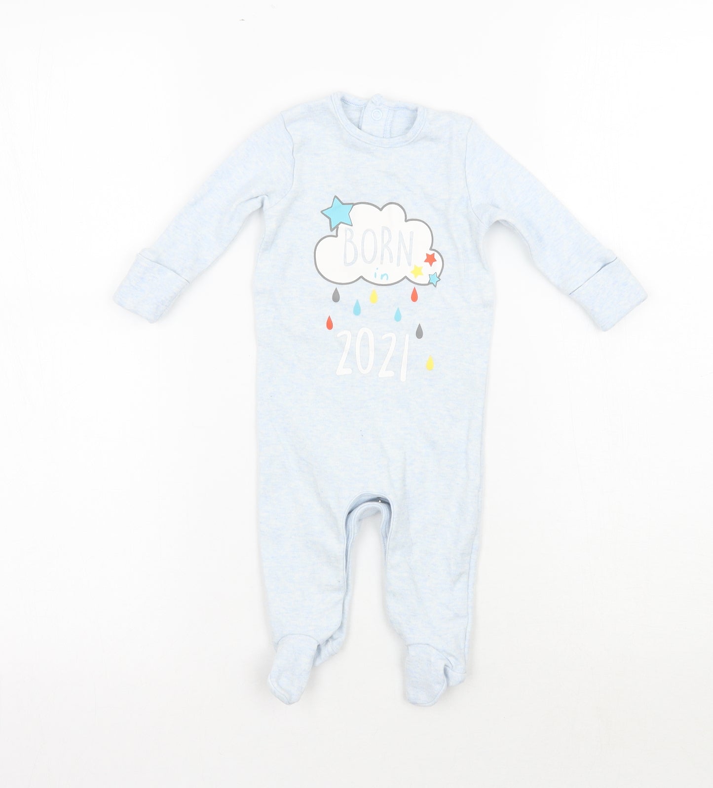 Matalan Baby Blue   Babygrow One-Piece Size 0-3 Months