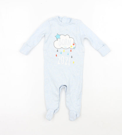 Matalan Baby Blue   Babygrow One-Piece Size 0-3 Months