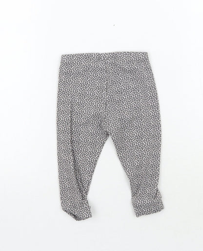 NEXT Girls Grey Geometric  Capri Leggings Size 6-9 Months