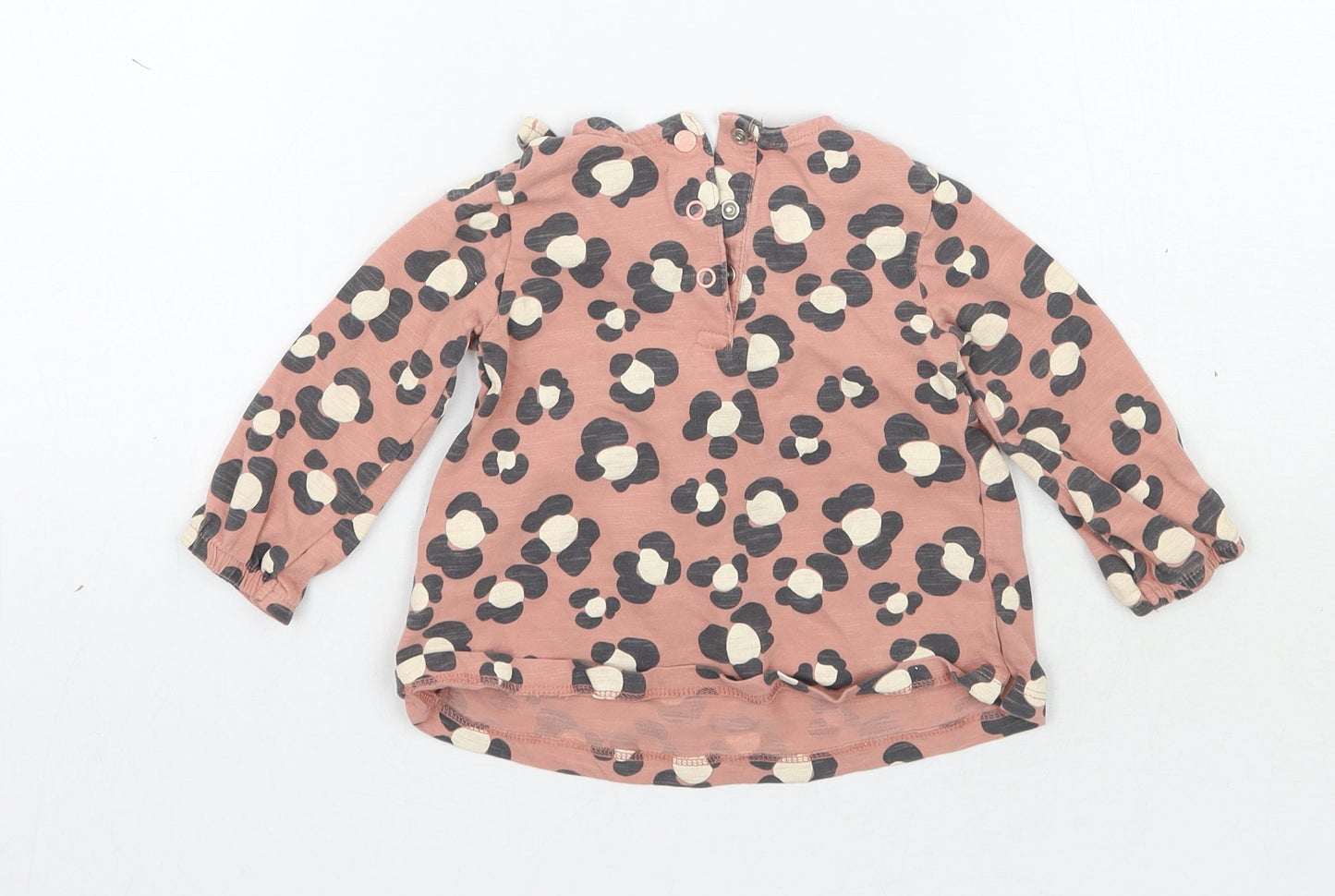TU Girls Pink Animal Print  Basic T-Shirt Size 6-9 Months