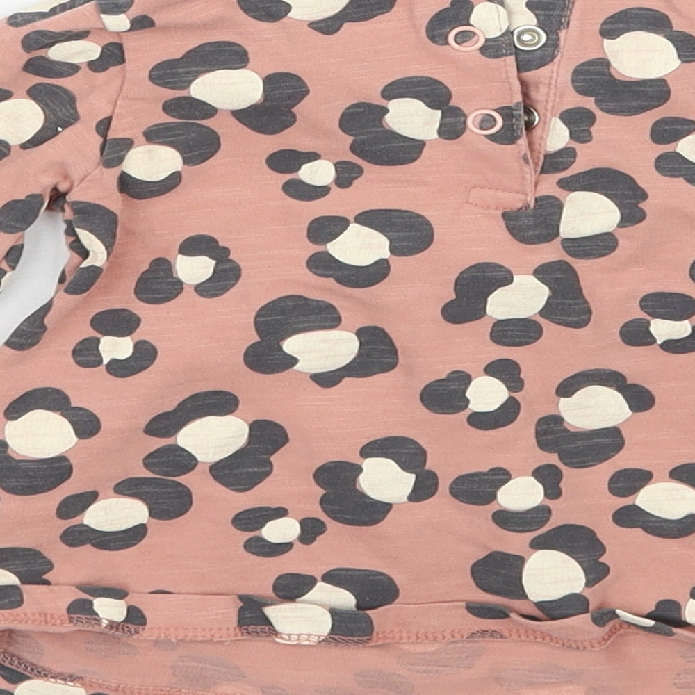 TU Girls Pink Animal Print  Basic T-Shirt Size 6-9 Months