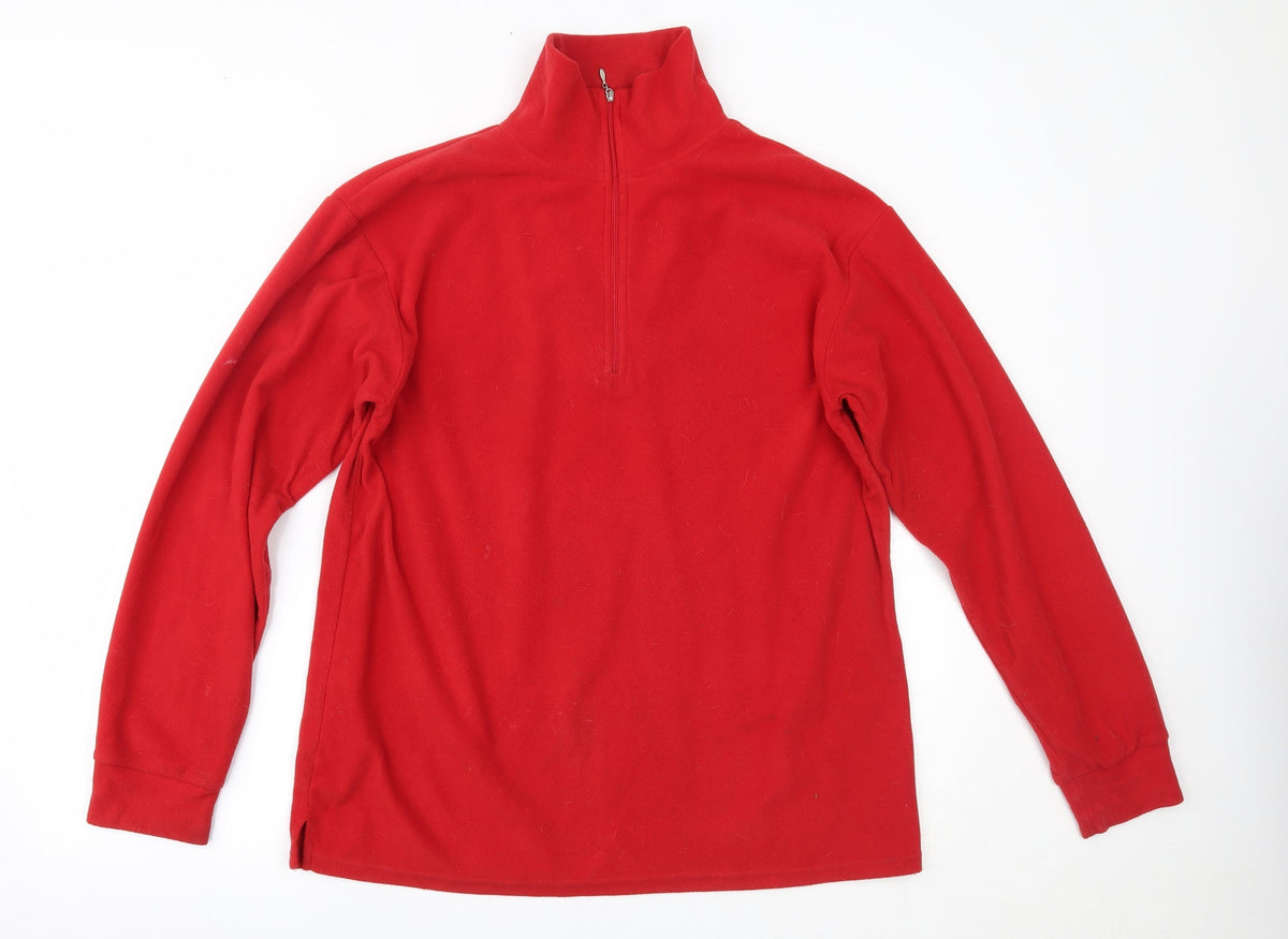 Additional front view of Manbi men’s red jumper, size M