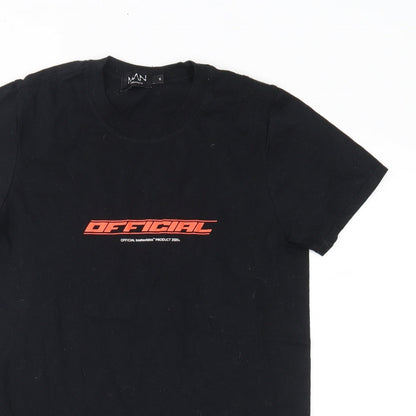 Mens UK Size S Boohoo Black  T-Shirt