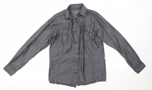 Primark Mens Grey    Button-Up Size S