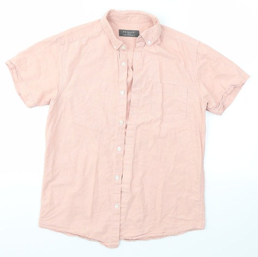 Primark Mens Pink    Button-Up Size S