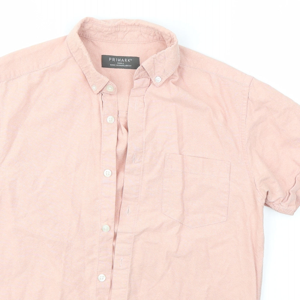 Primark Mens Pink    Button-Up Size S