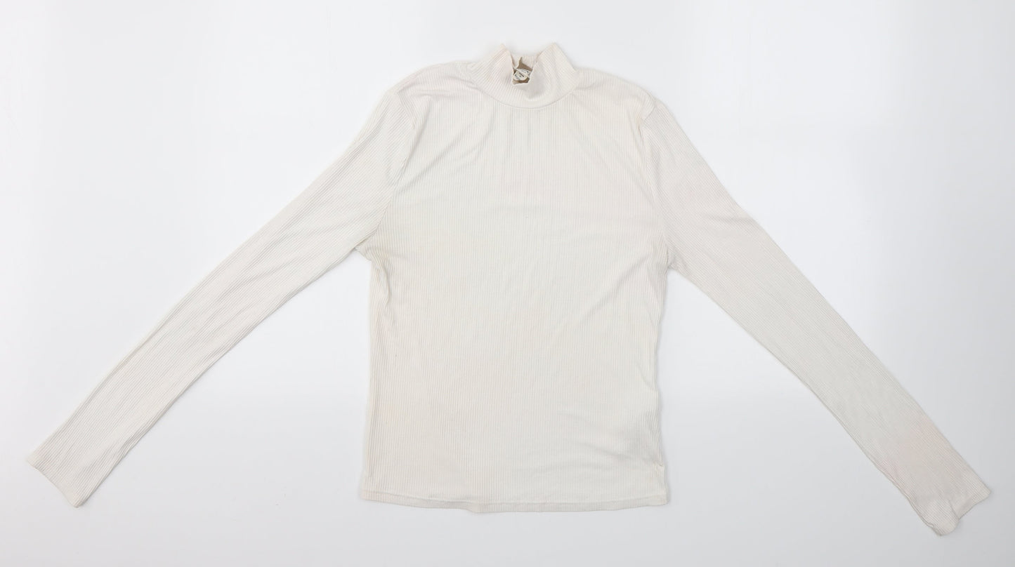 Womens UK Size 10 Miss Selfridge Ivory Basic Blouse