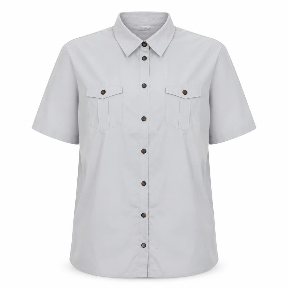 Womens UK Size 20 Preworn Grey Basic Button-Up