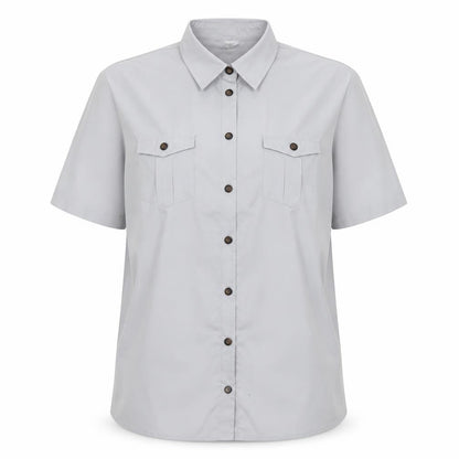 Womens UK Size 20 Preworn Grey Basic Button-Up