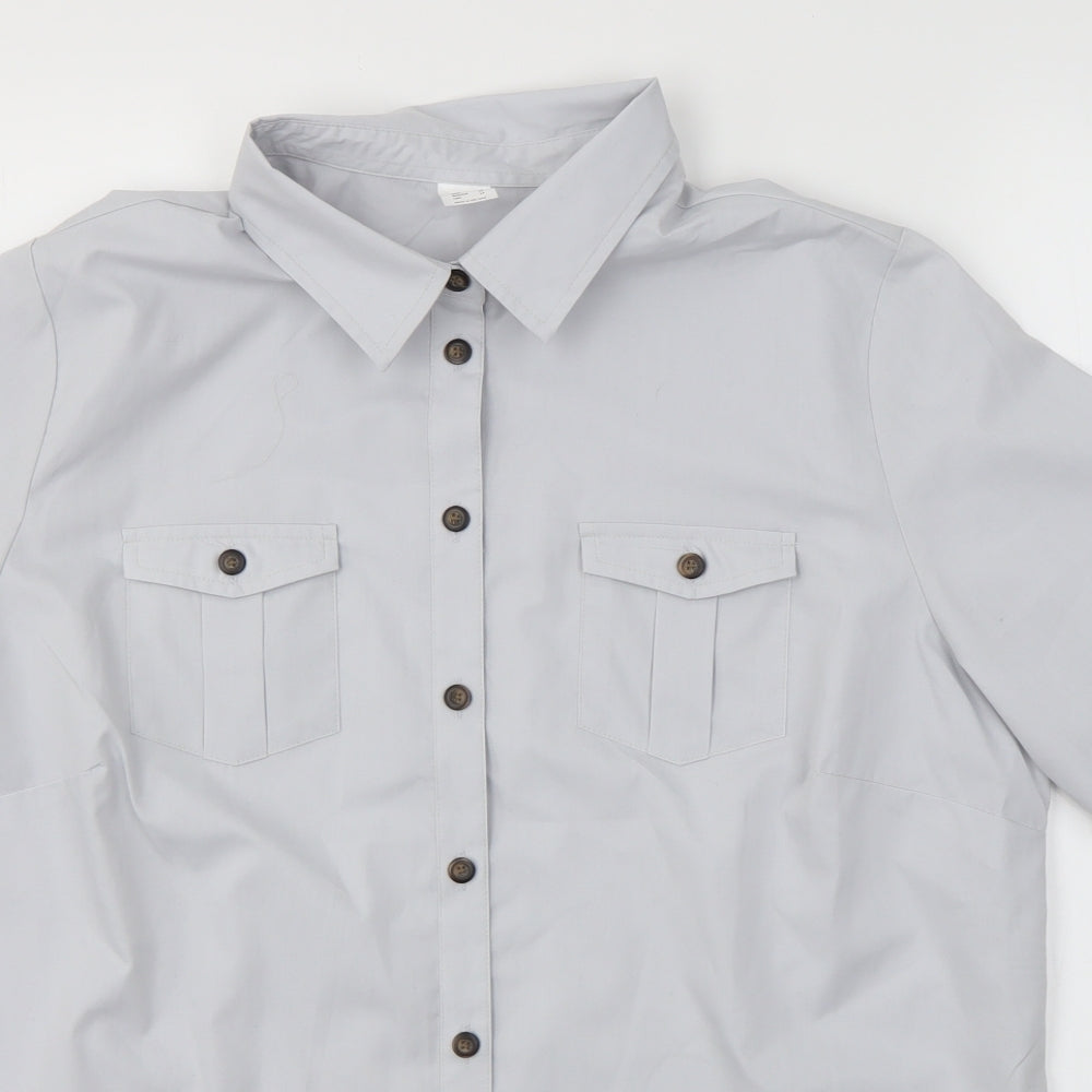 Womens UK Size 20 Preworn Grey Basic Button-Up