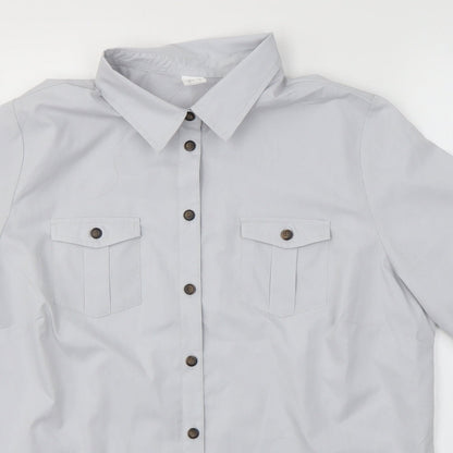 Womens UK Size 20 Preworn Grey Basic Button-Up