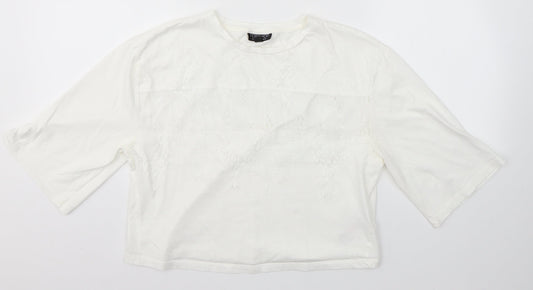 Womens UK Size 10 Topshop White Basic Blouse
