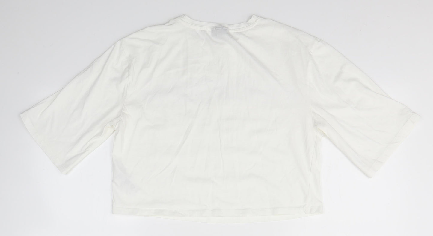 Womens UK Size 10 Topshop White Basic Blouse