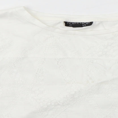 Womens UK Size 10 Topshop White Basic Blouse