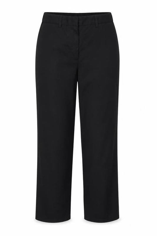 Front view of Alexandra women’s black dress pants trousers, size UK 12, 30-inch leg