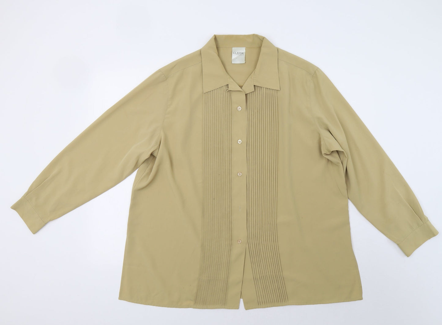 Womens UK Size 20 Classic Woman Yellow Basic Button-Up