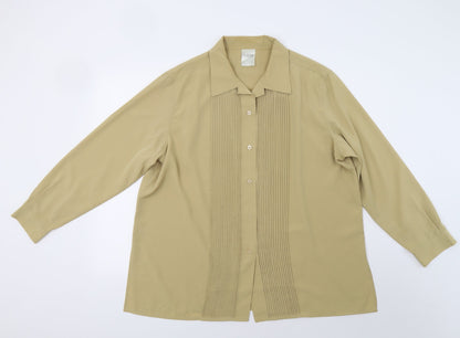 Womens UK Size 20 Classic Woman Yellow Basic Button-Up