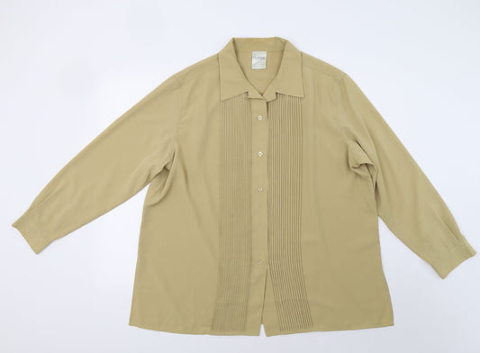 Womens UK Size 20 Classic Woman Yellow Basic Button-Up