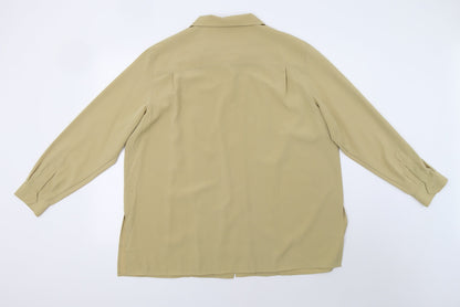 Womens UK Size 20 Classic Woman Yellow Basic Button-Up