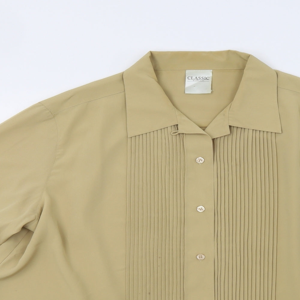 Womens UK Size 20 Classic Woman Yellow Basic Button-Up