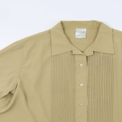 Womens UK Size 20 Classic Woman Yellow Basic Button-Up
