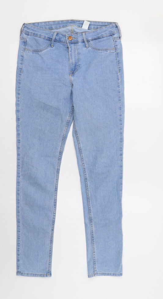 Additional front view of &Denim women’s blue skinny jeans, size UK 10, 29-inch leg