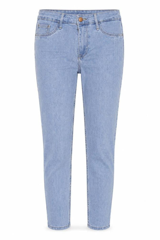 Front view of &Denim women’s blue skinny jeans, size UK 10, 29-inch leg