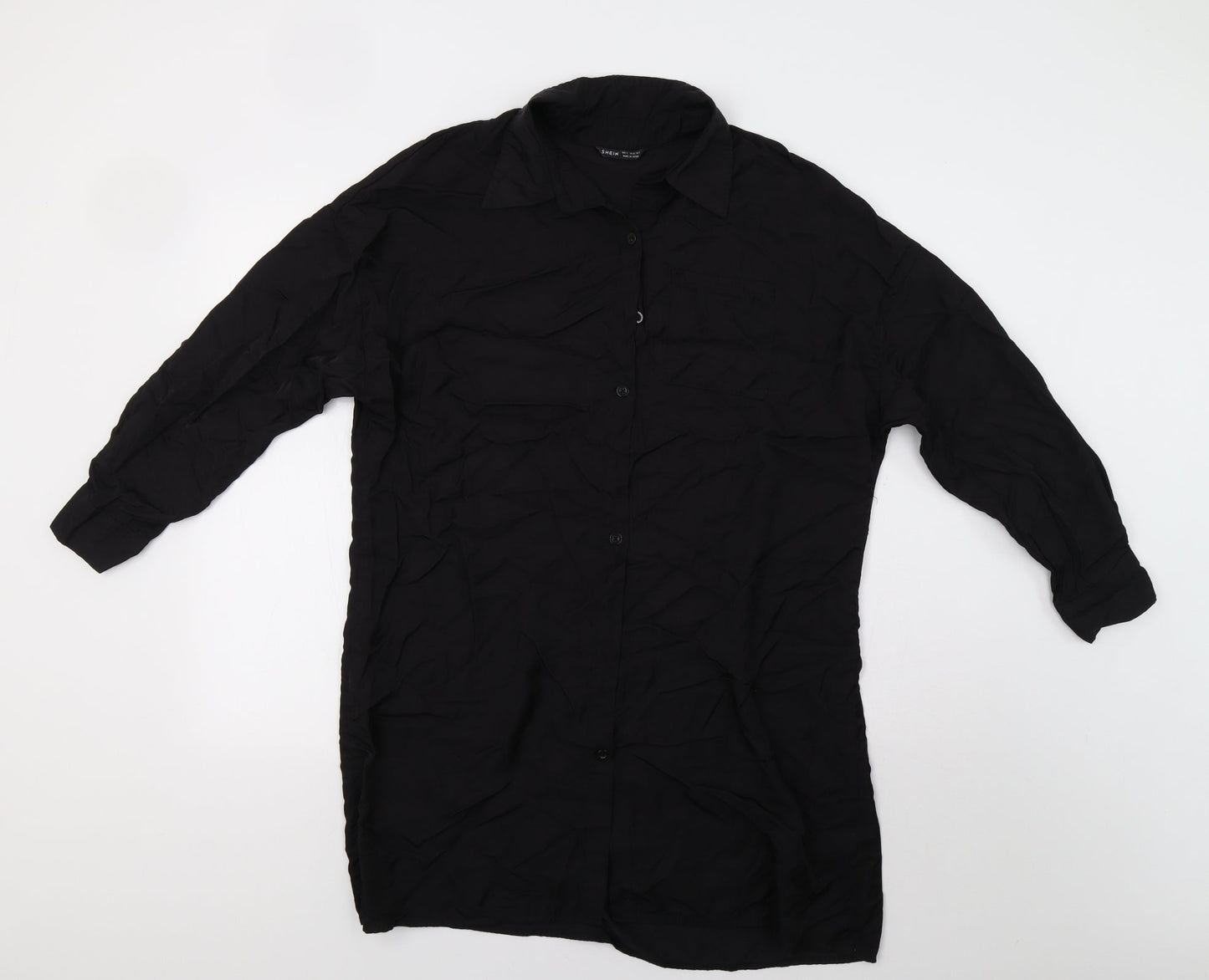 SheIn Womens Black   Tunic Button-Up Size 8