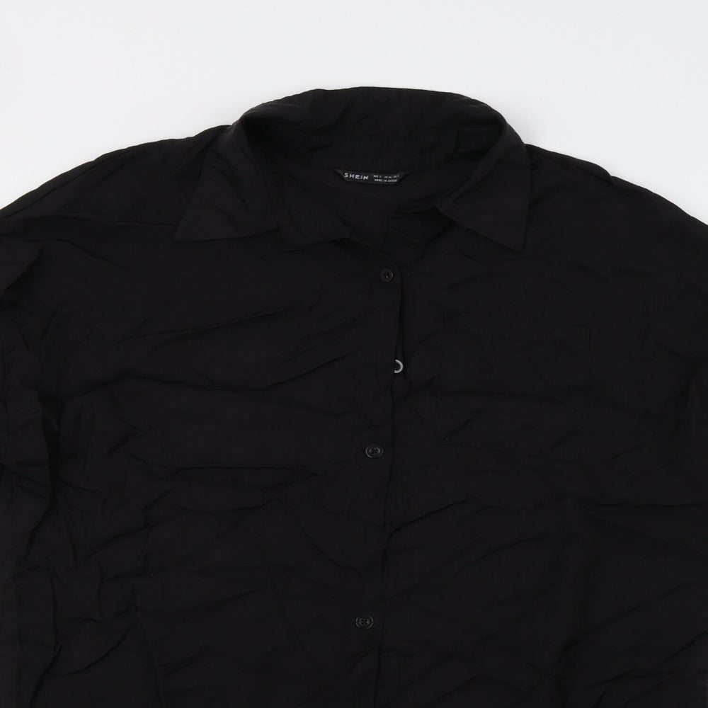 SheIn Womens Black   Tunic Button-Up Size 8