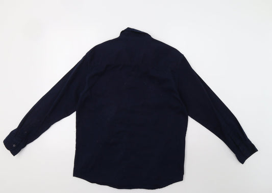 Mens UK Size M Originals Blue  Button-Up Long Sleeve Casual Shirt