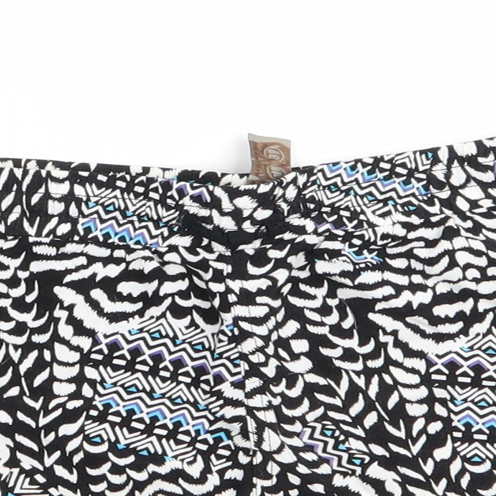 Denim Co Womens Black Animal Print  Paperbag Shorts Size 12