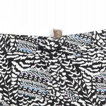 Denim Co Womens Black Animal Print  Paperbag Shorts Size 12